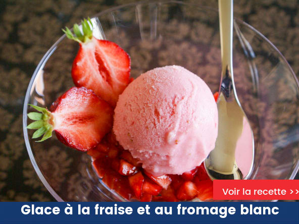 Glace à la fraise et au fromage blanc